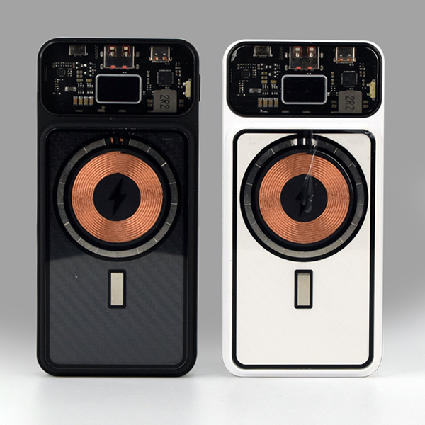 TB-PB 01 TRANSPARENT MAGNETIC WIRELESS LIGHT-UP LOGO POWERBANK FAST CHARGER