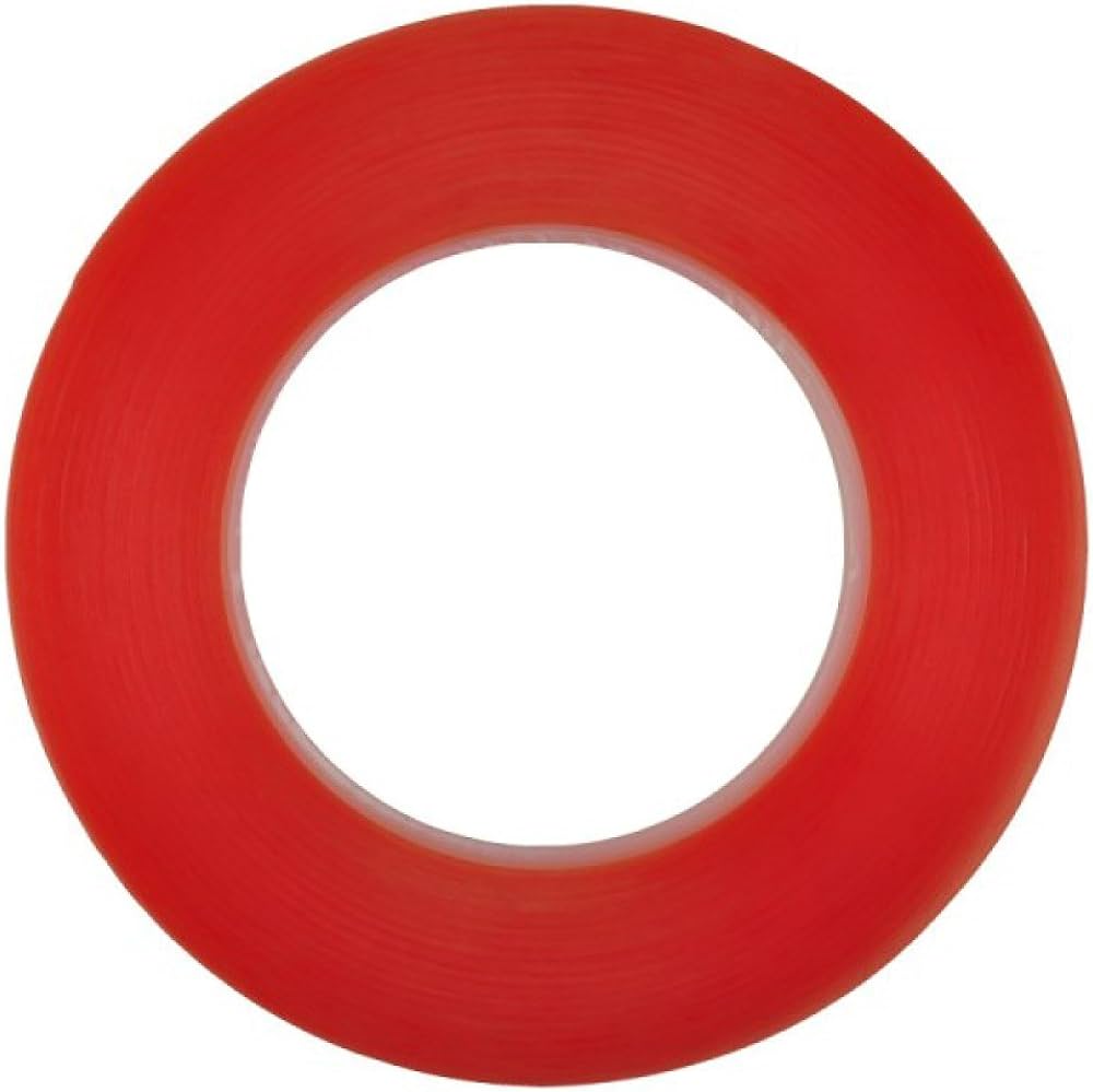 Without Brand 9mm X 50M, Double Side Clear Tape (Red Tape)