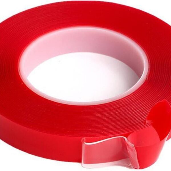 Without Brand 24mm X 50M, Double Side Clear Tape (Red Tape)