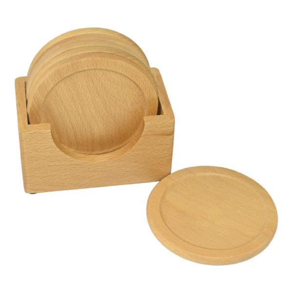 TBA C 02 WOOD COASTERS WITH HOLDER
