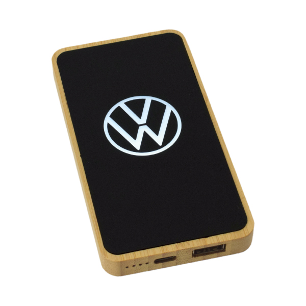 TBA 122 BAMBOO POWER BANK LIGHT UP LOGO
