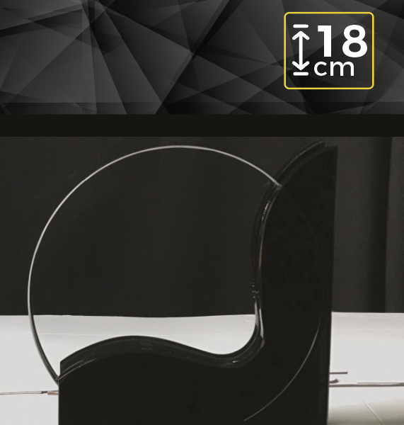 Crystal Awards With Black Design On The Bottom