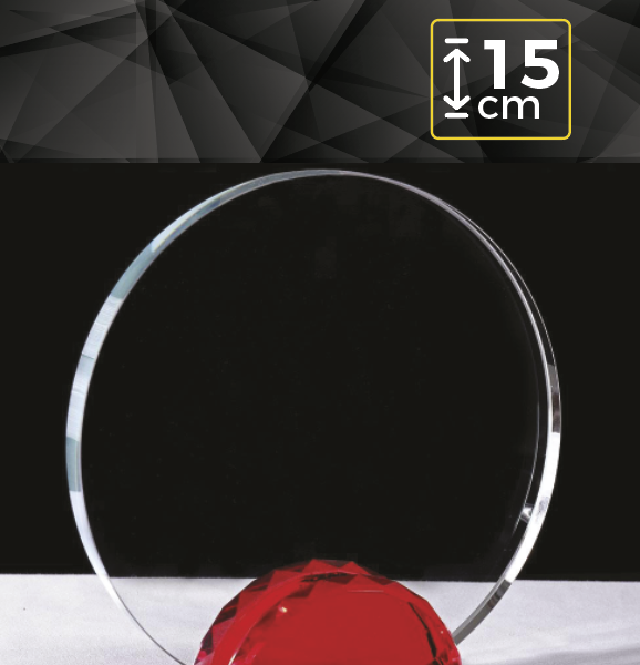 Crystal Awards Round  With Black Design On The Bottom