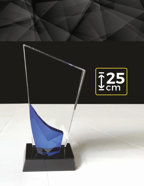 Crystal Awards With Black Design On The Bottom