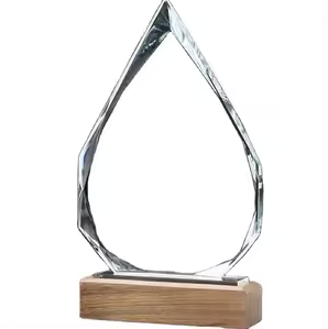 Crystal Awards With Wooden Base