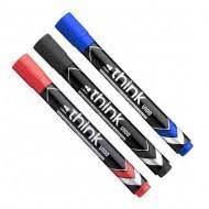 Deli, Think  Permanent Marker, Black ( Pack of 12)